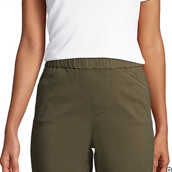 2 Midrise Pull On Cotton Chino Ankle Pants in black and olive - Picture 11 of 15